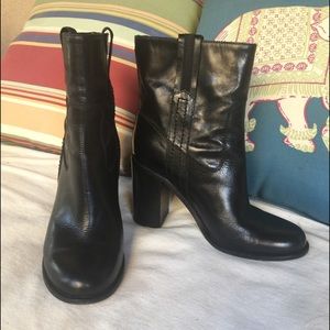 Kate Spade black leather ankle boots
